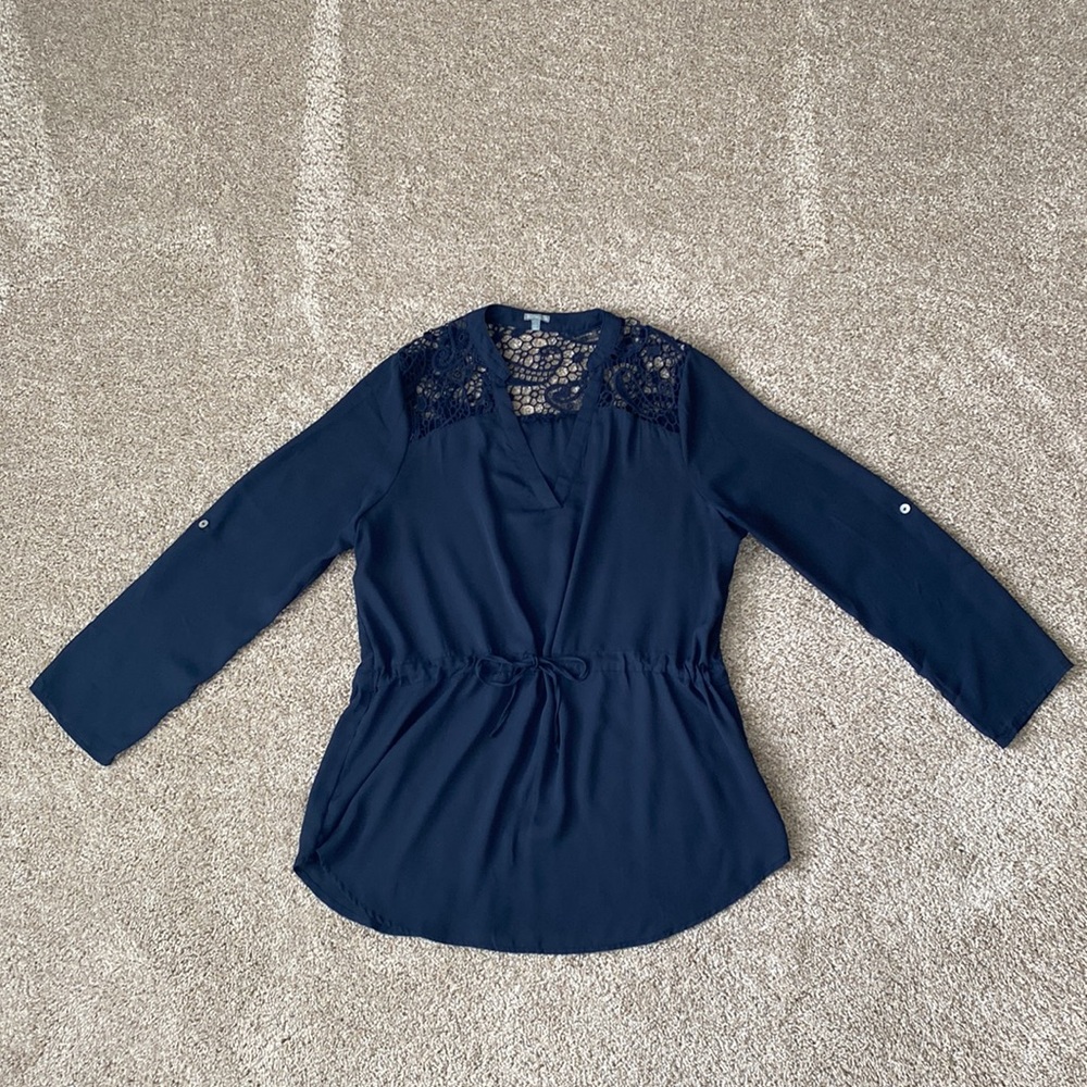 Charlotte Russe Long Sleeve Crochet Lace Top